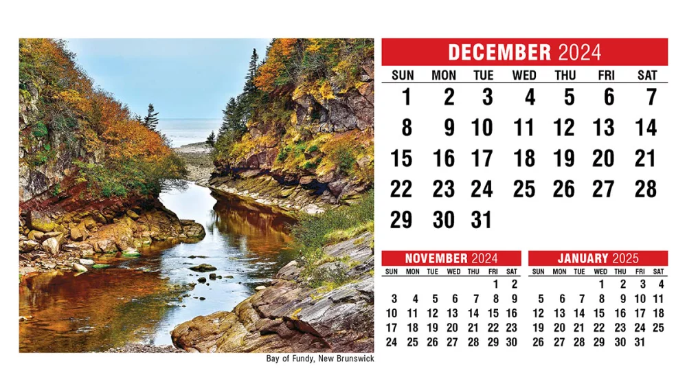 Scènes du Canada (anglais) Calendrier de bureau à chevalet