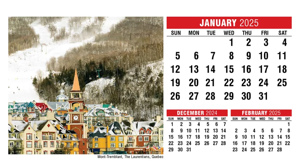 Scènes du Canada (anglais) Calendrier de bureau à chevalet