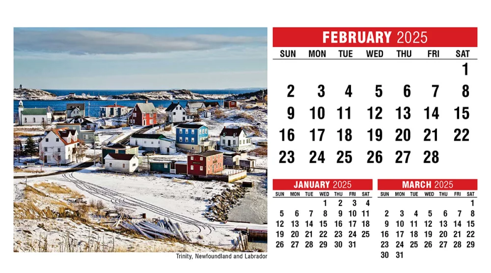 Scènes du Canada (anglais) Calendrier de bureau à chevalet