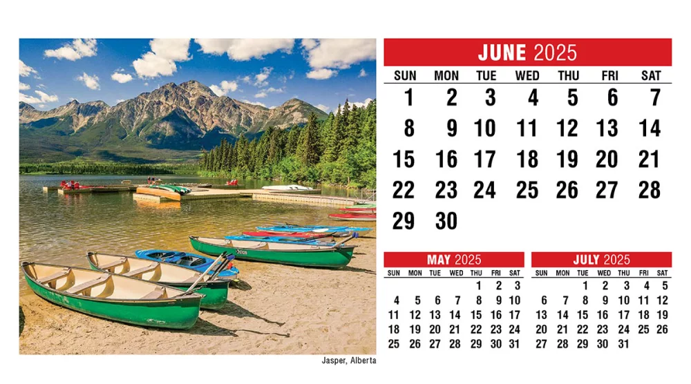 Scènes du Canada (anglais) Calendrier de bureau à chevalet