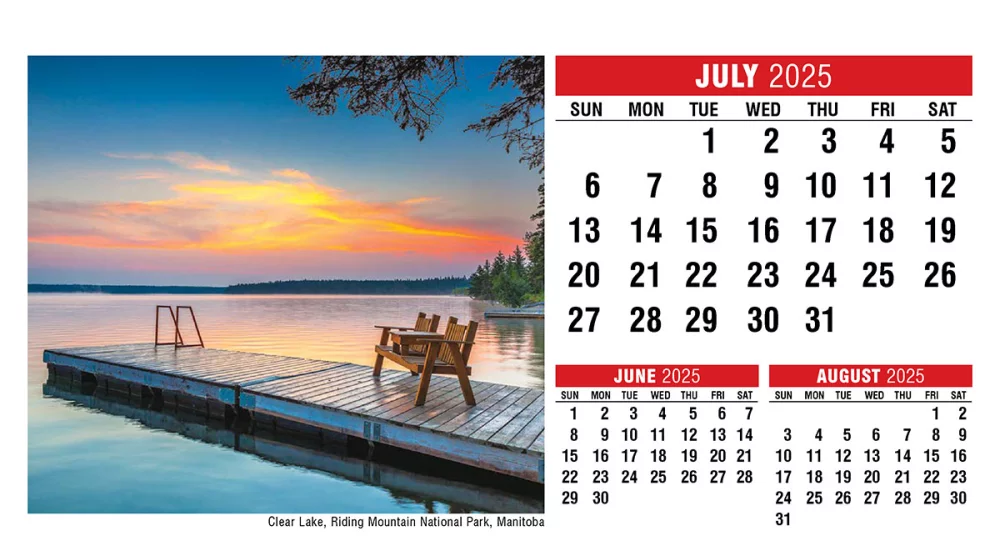 Scènes du Canada (anglais) Calendrier de bureau à chevalet
