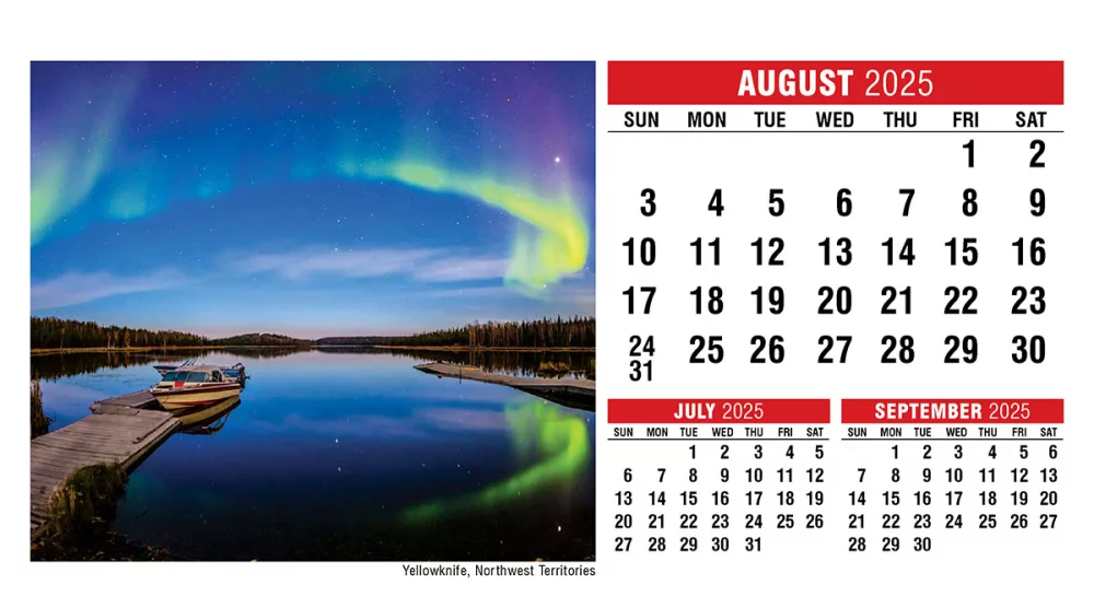 Scènes du Canada (anglais) Calendrier de bureau à chevalet