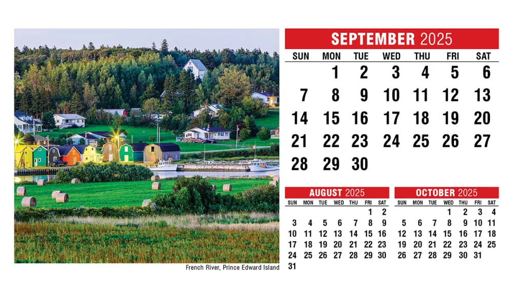 Scènes du Canada (anglais) Calendrier de bureau à chevalet