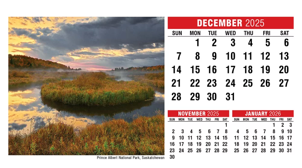 Scènes du Canada (anglais) Calendrier de bureau à chevalet