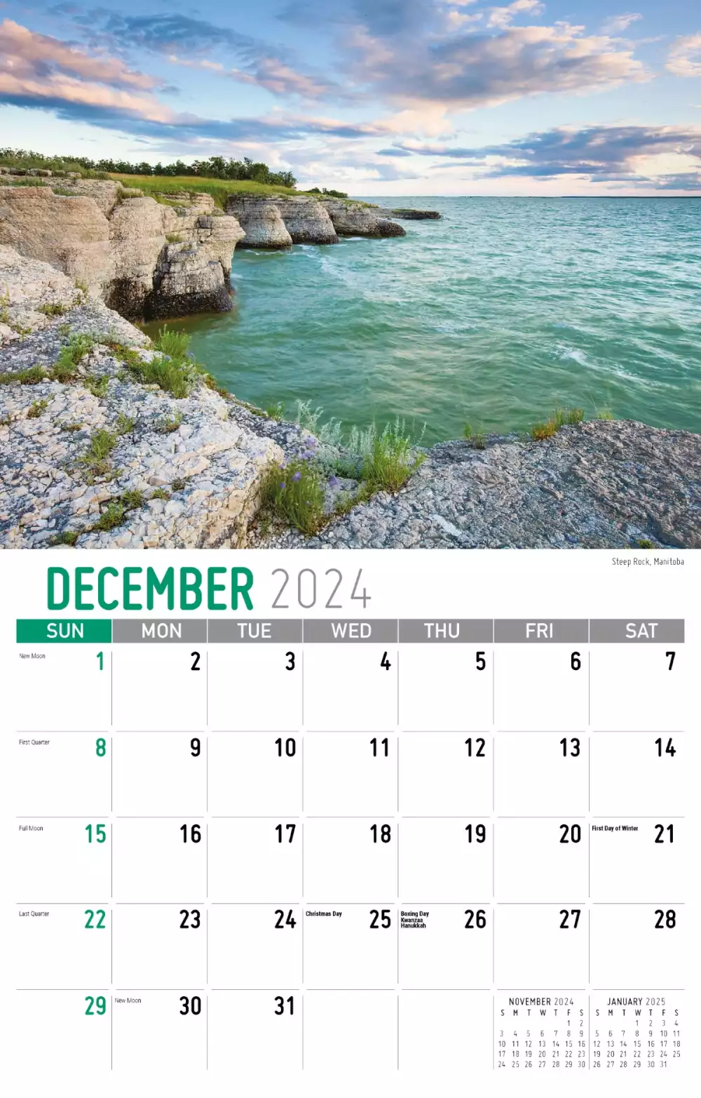 Calendrier mural Galleria 2025 Scènes de l'Ouest du Canada