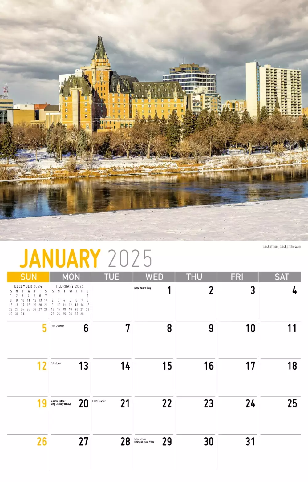 Calendrier mural Galleria 2025 Scènes de l'Ouest du Canada
