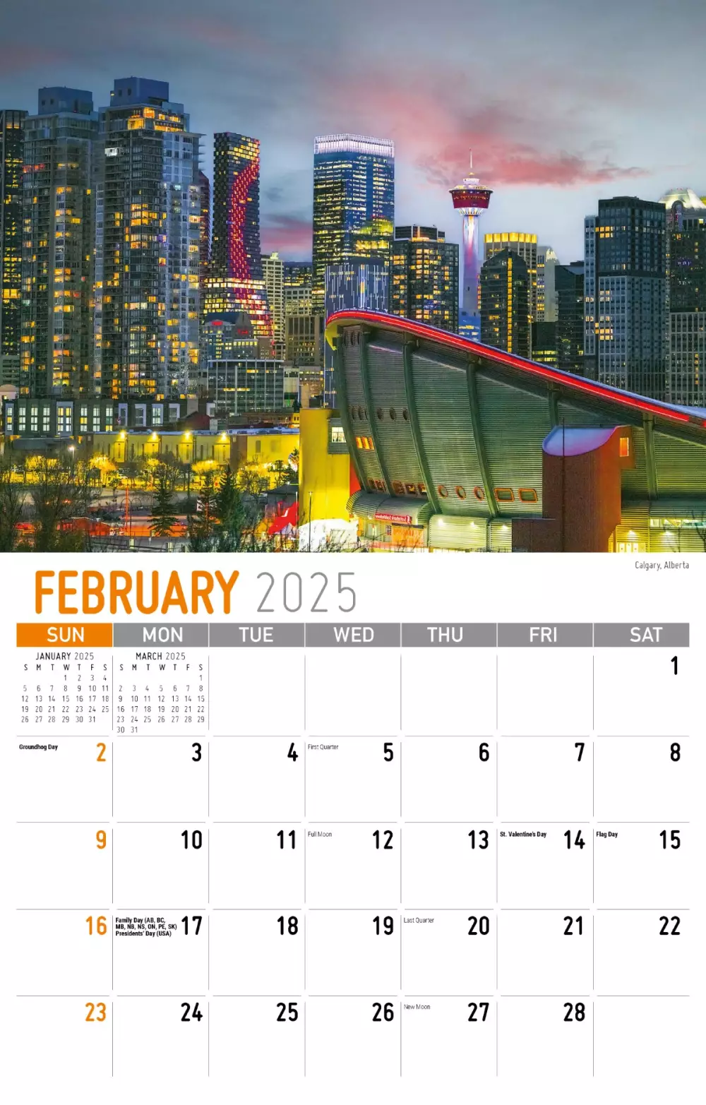 Calendrier mural Galleria 2025 Scènes de l'Ouest du Canada