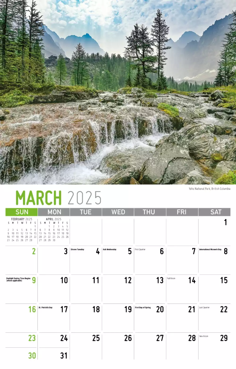 Calendrier mural Galleria 2025 Scènes de l'Ouest du Canada