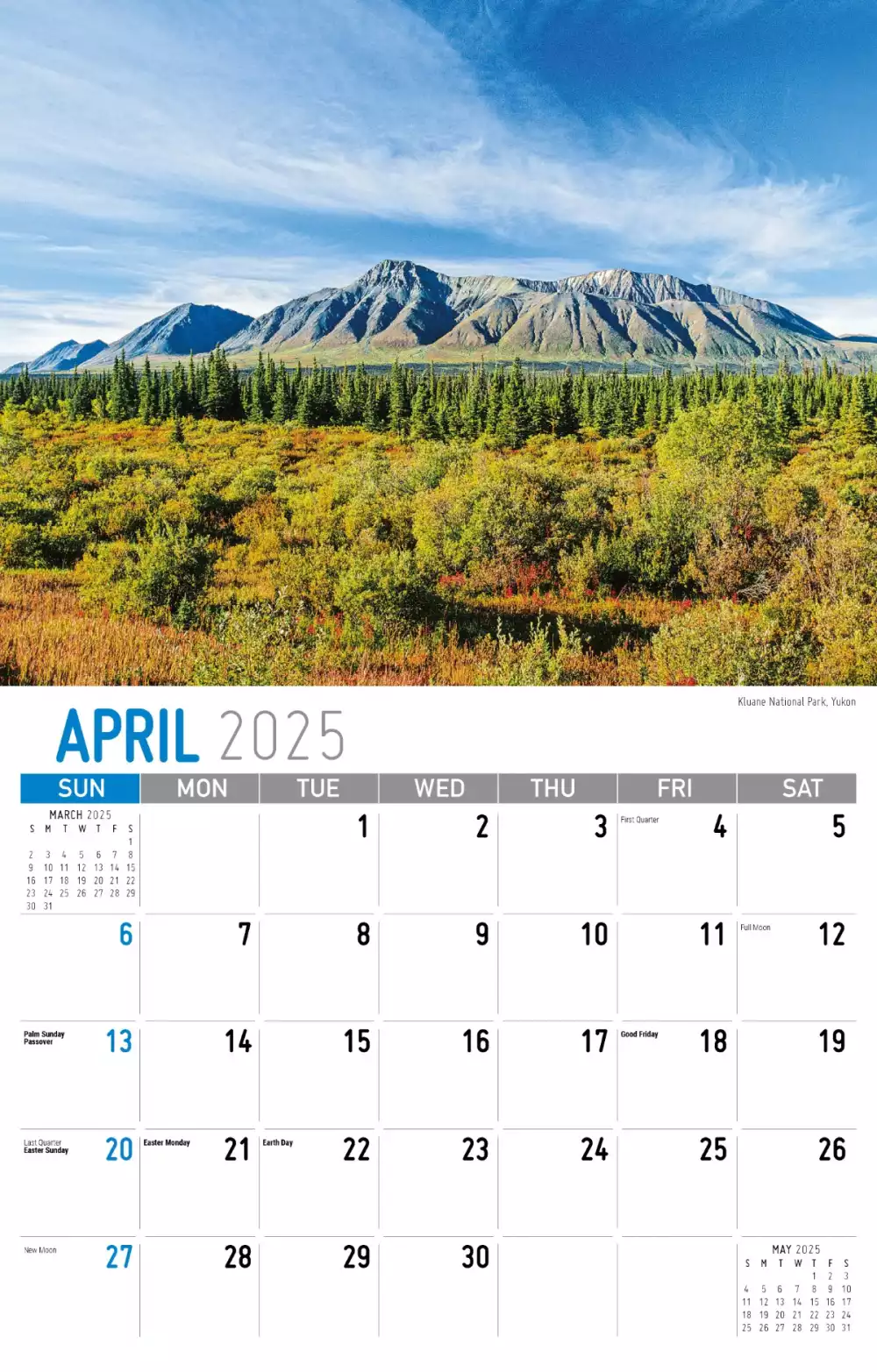 Calendrier mural Galleria 2025 Scènes de l'Ouest du Canada