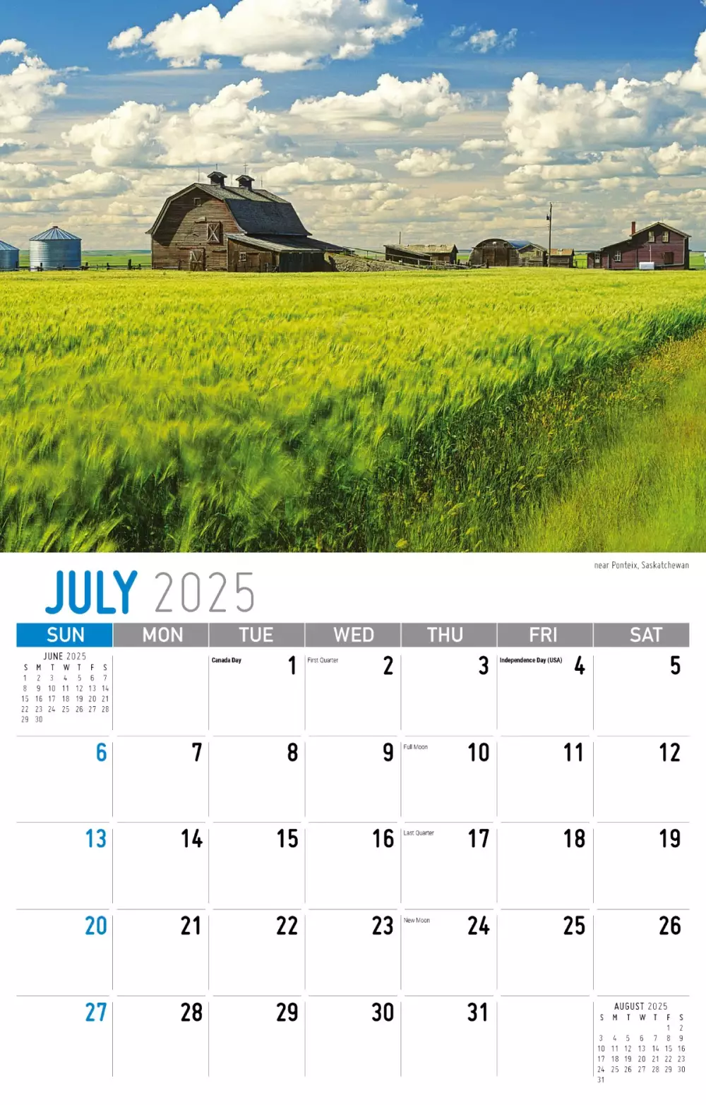 Calendrier mural Galleria 2025 Scènes de l'Ouest du Canada