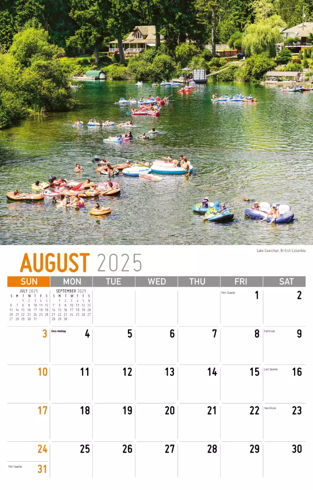 Calendrier mural Galleria 2025 Scènes de l'Ouest du Canada