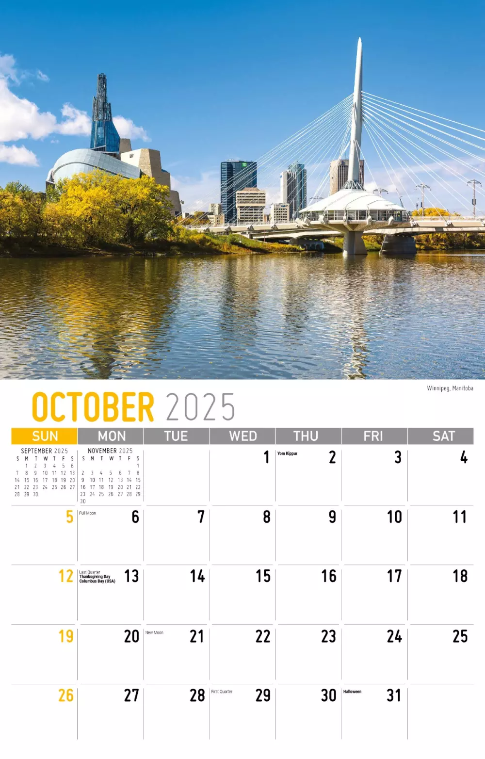 Calendrier mural Galleria 2025 Scènes de l'Ouest du Canada