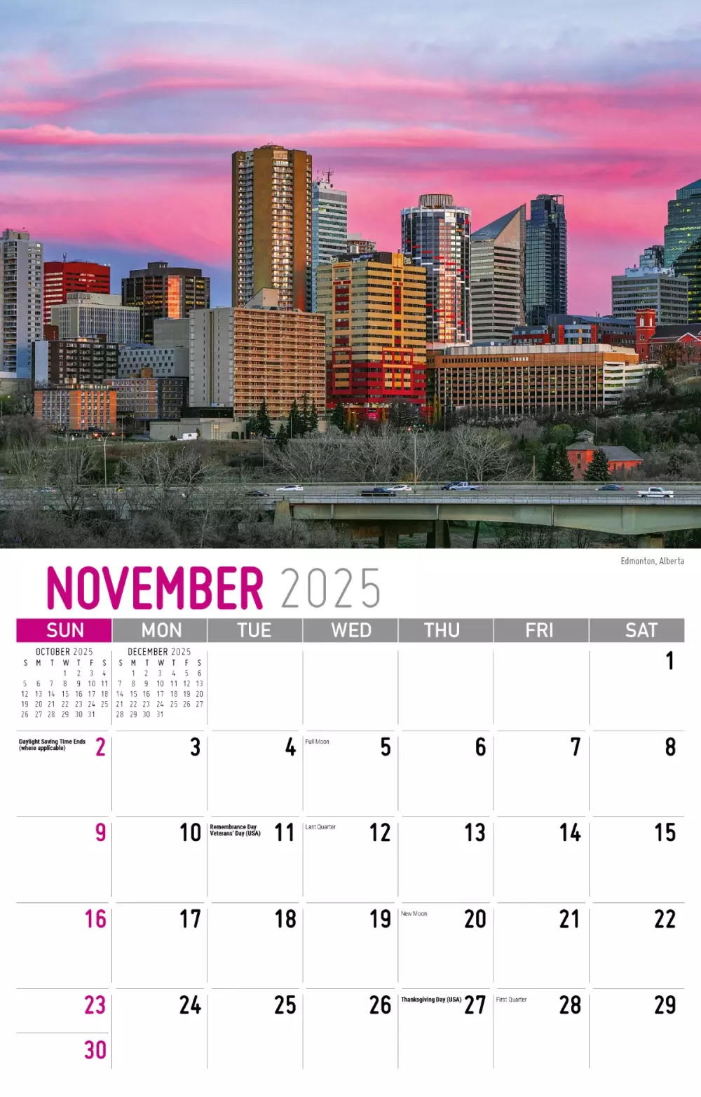 Calendrier mural Galleria 2025 Scènes de l'Ouest du Canada