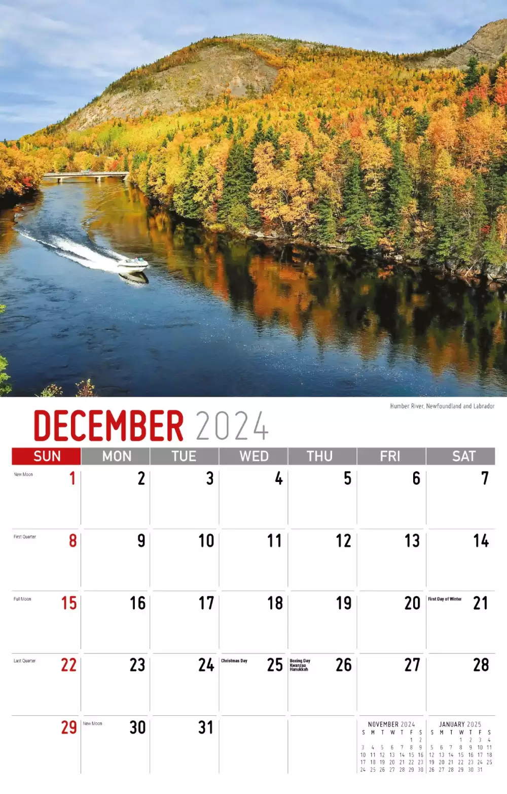 Calendrier mural Galleria 2025 Scènes du Canada atlantique