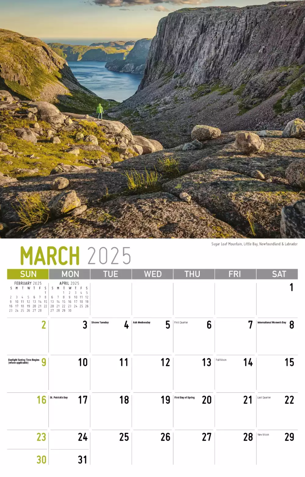 Calendrier mural Galleria 2025 Scènes du Canada atlantique