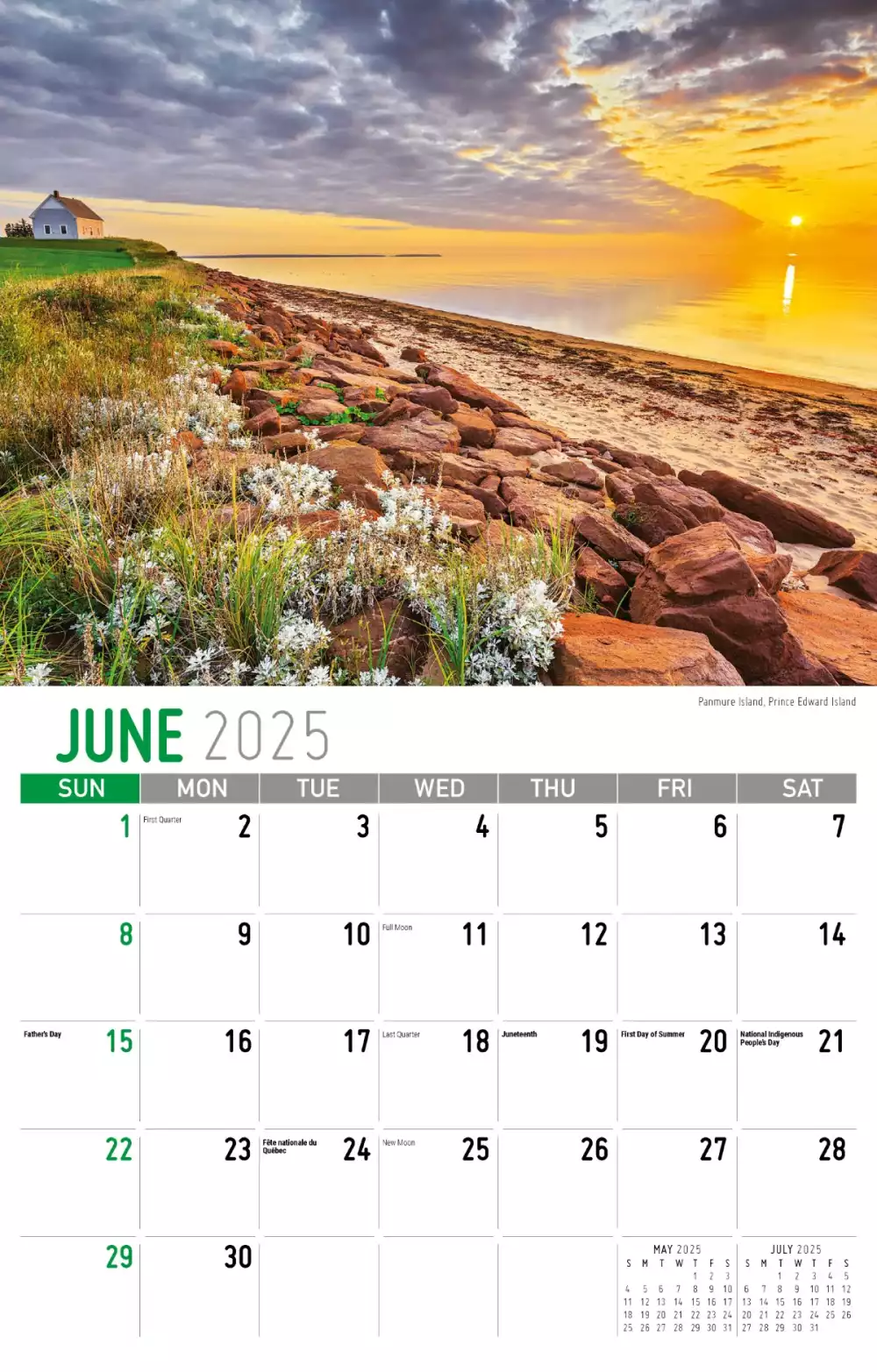 Calendrier mural Galleria 2025 Scènes du Canada atlantique