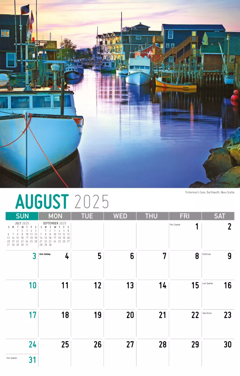 Calendrier mural Galleria 2025 Scènes du Canada atlantique