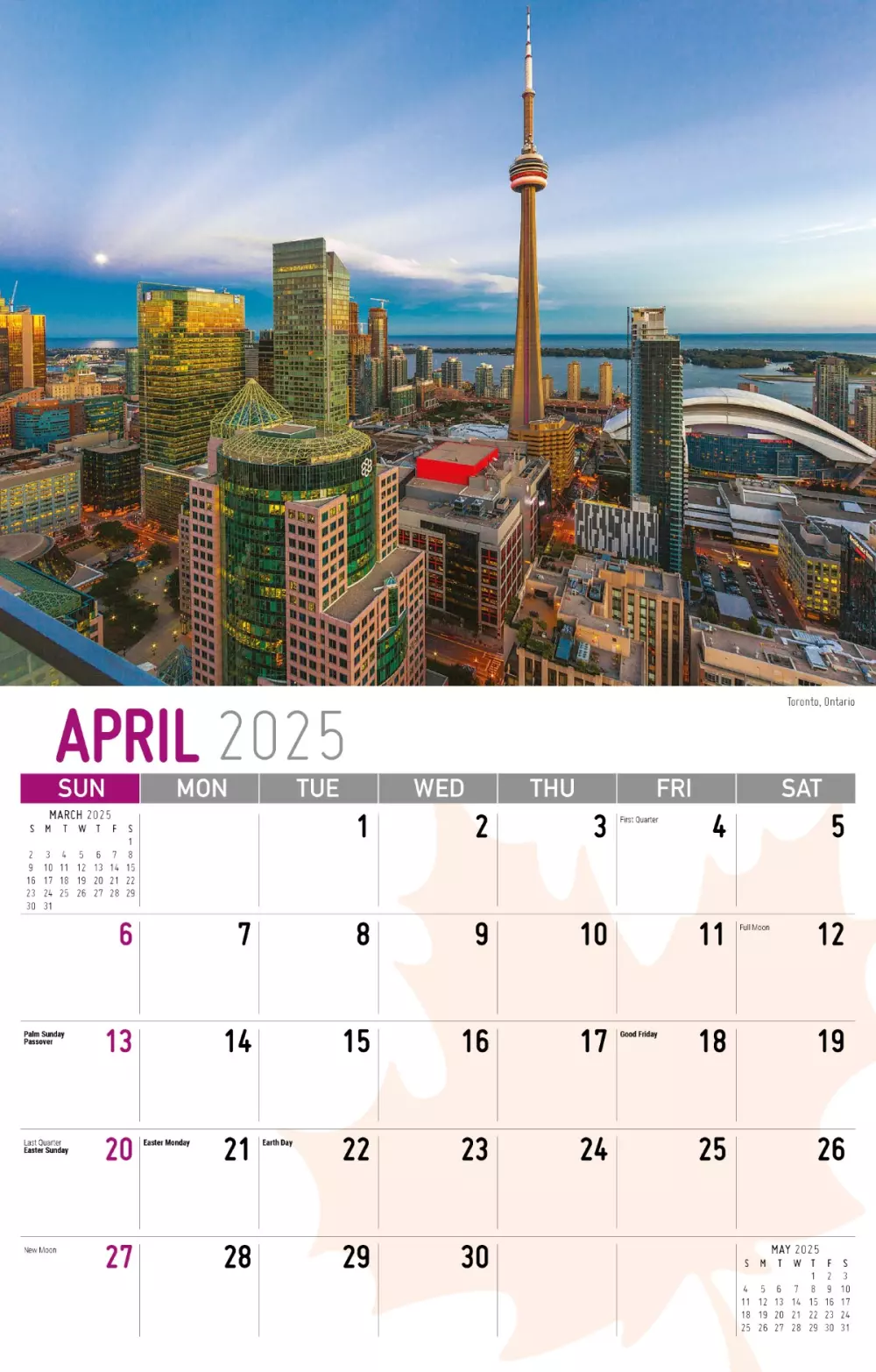 Calendrier mural Galleria 2025 Scènes du Canada (anglais)