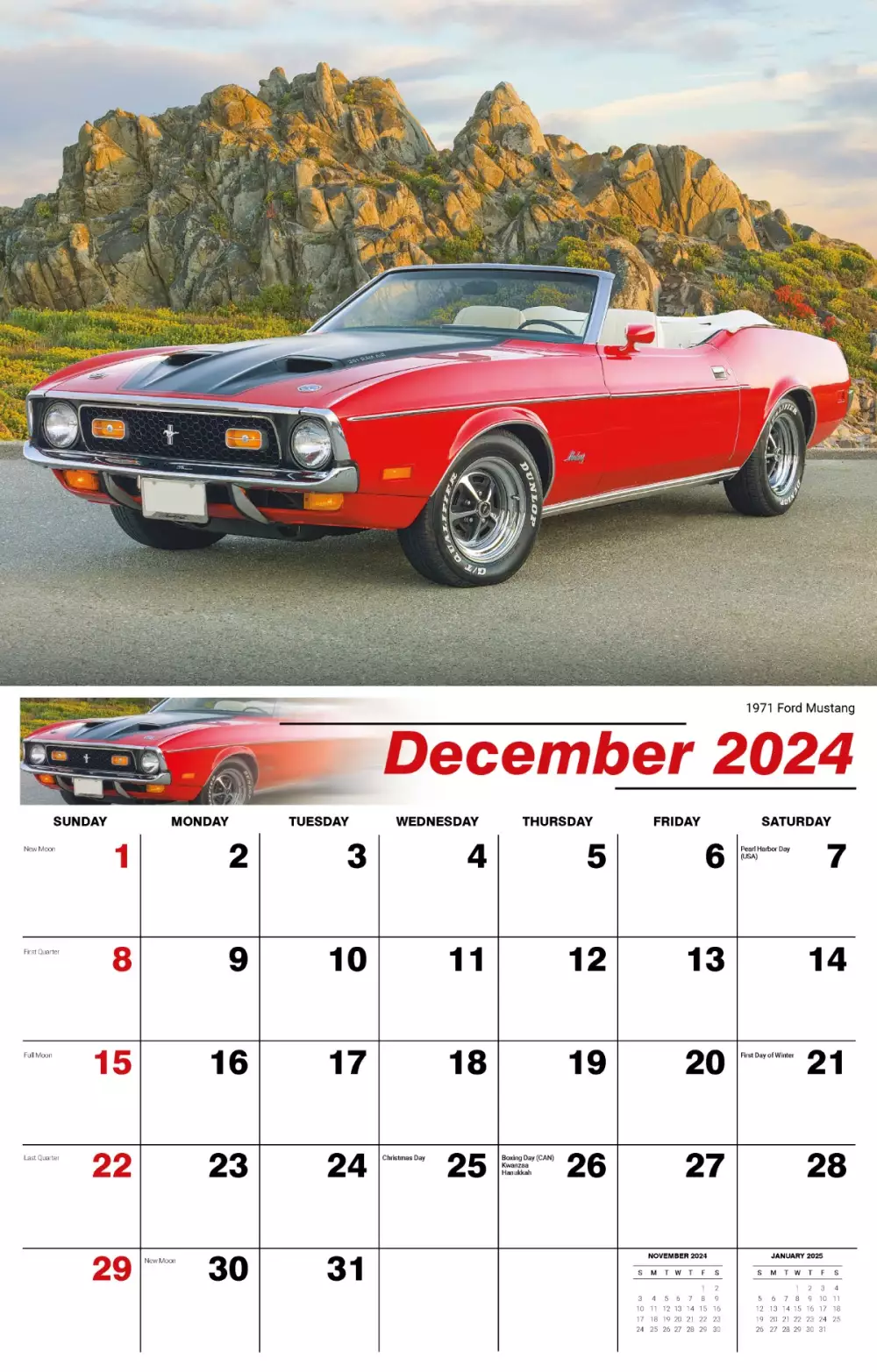 Calendrier mural Galleria 2025 Voitures Classiques