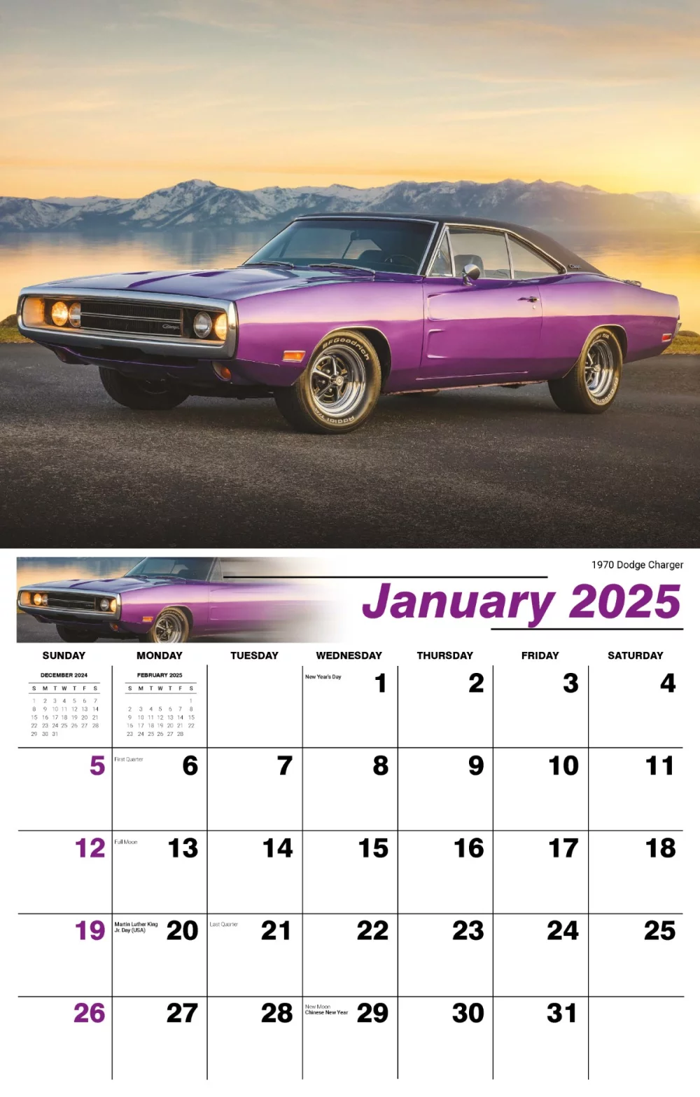 Calendrier mural Galleria 2025 Voitures Classiques