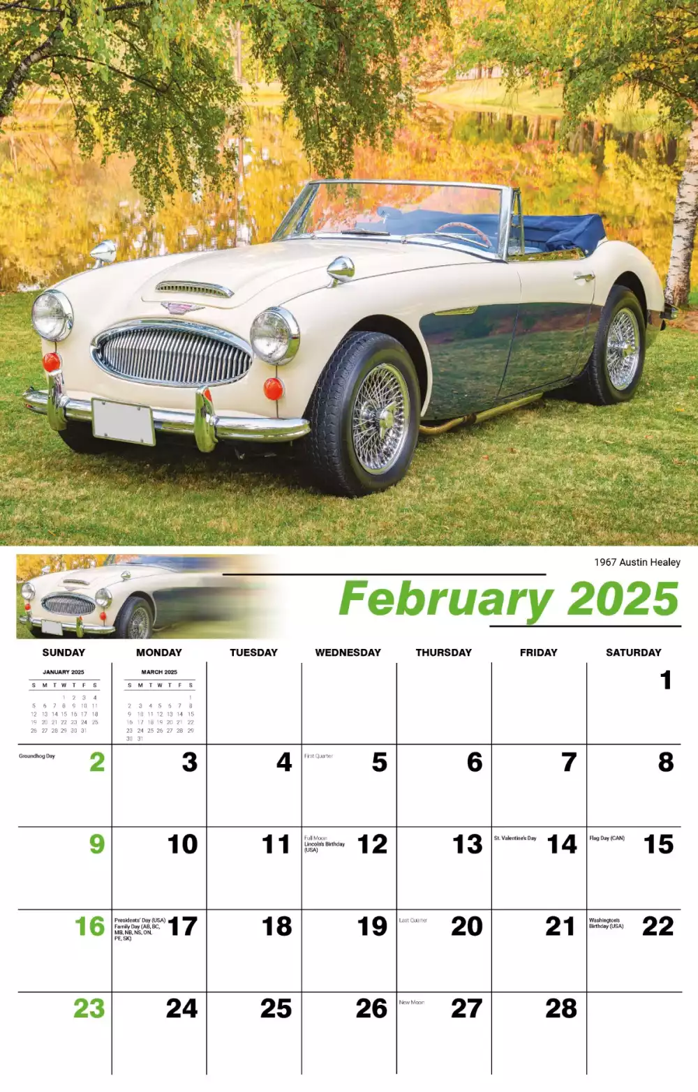 Calendrier mural Galleria 2025 Voitures Classiques