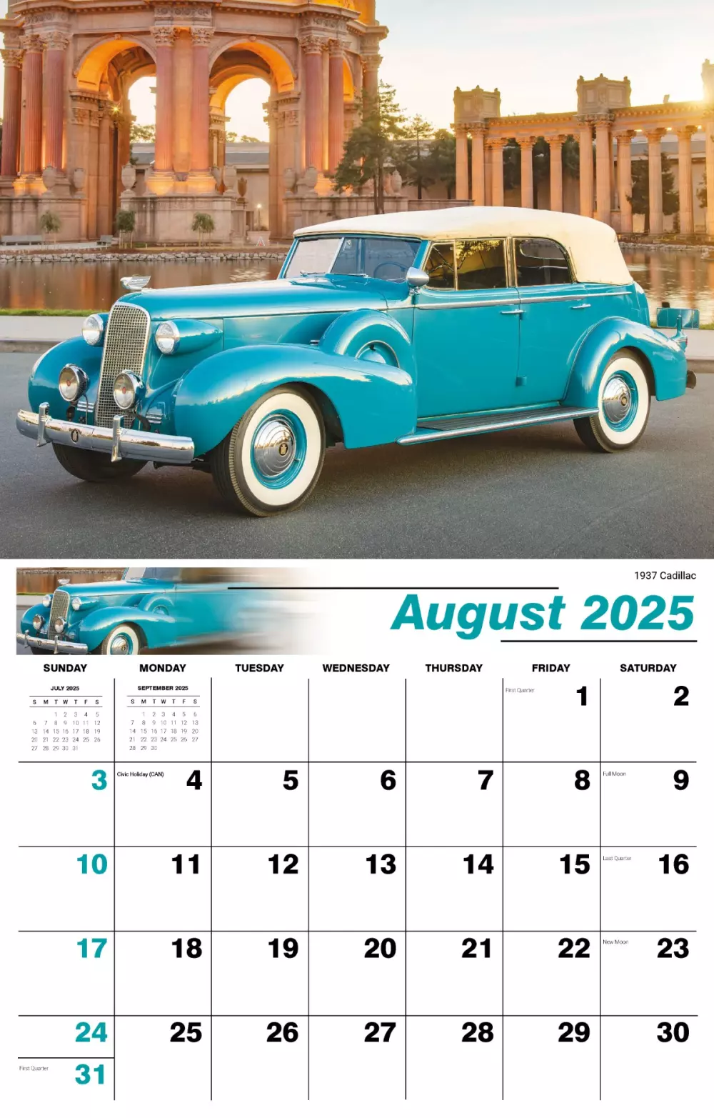 Calendrier mural Galleria 2025 Voitures Classiques