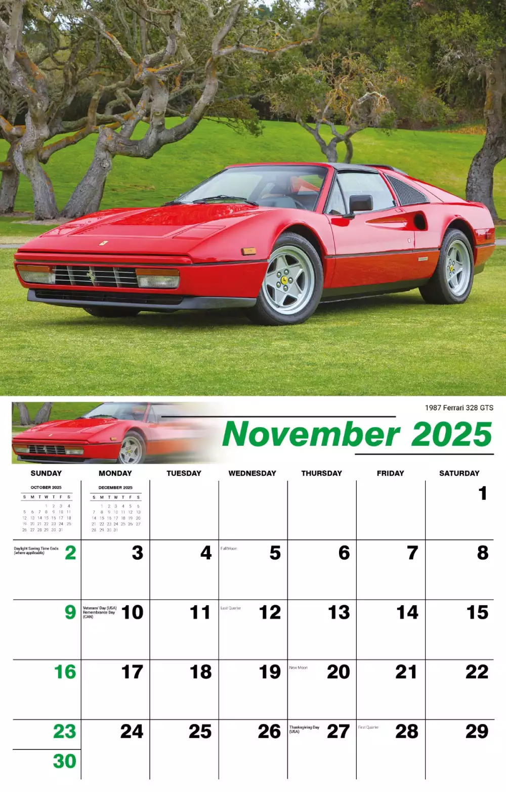 Calendrier mural Galleria 2025 Voitures Classiques