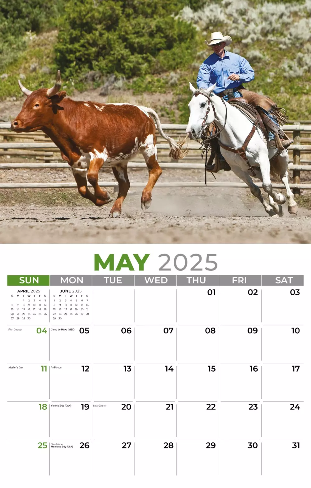 Calendrier mural Galleria 2025 Esprit campagnard