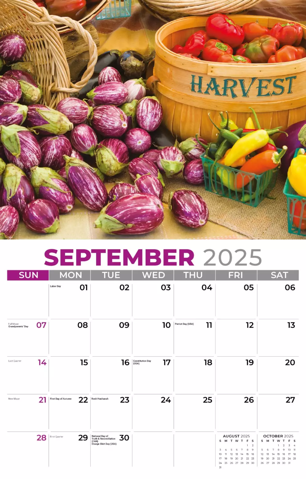 Calendrier mural Galleria 2025 Esprit campagnard