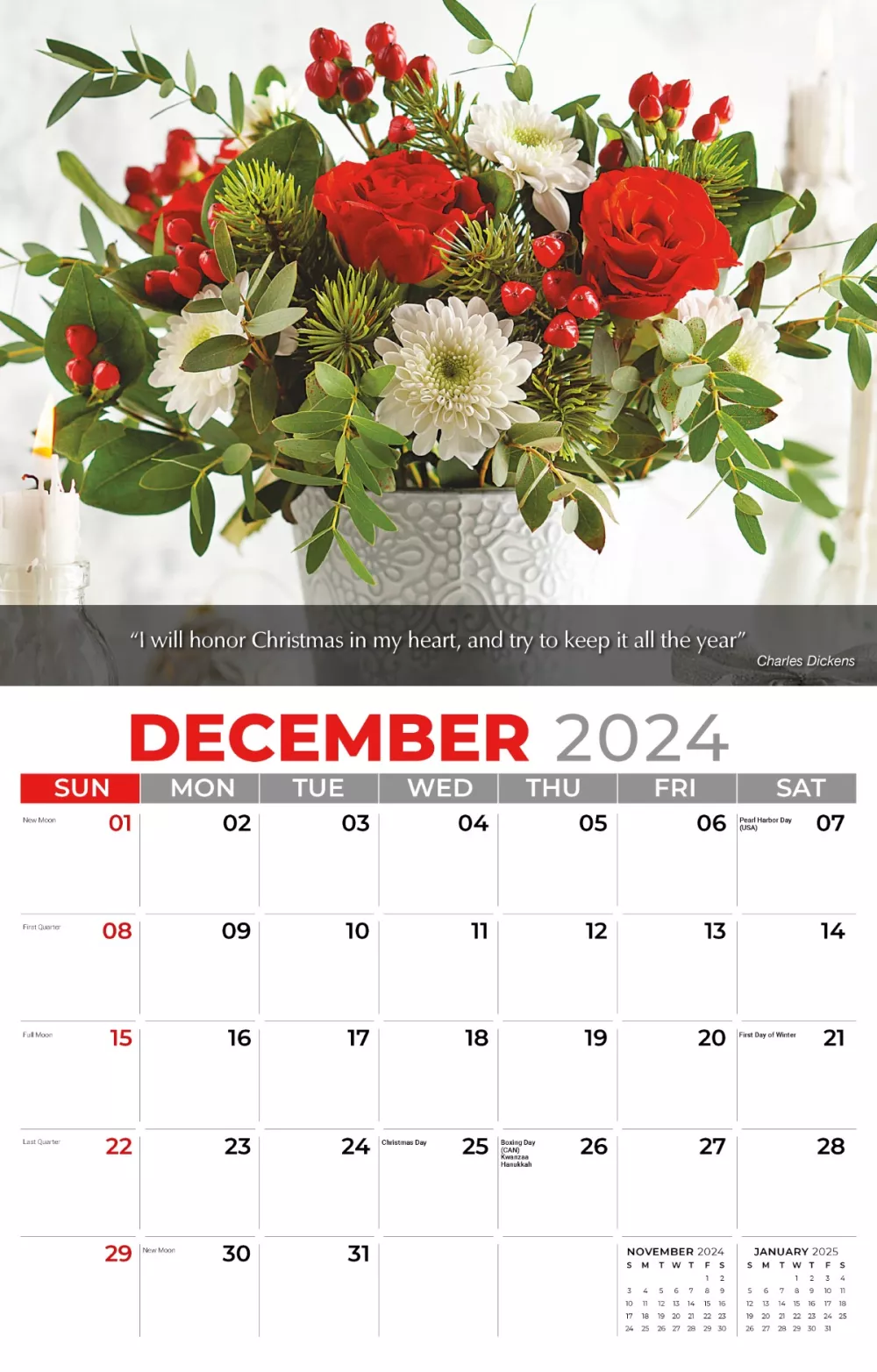Calendrier mural Galleria 2025 Fleurs & Jardins