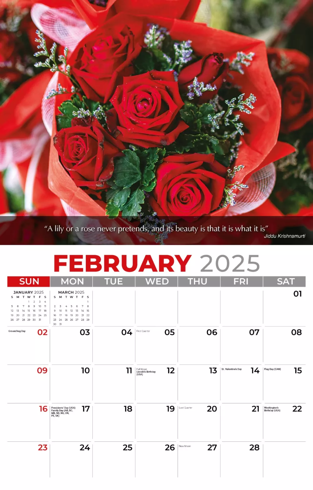 Calendrier mural Galleria 2025 Fleurs & Jardins