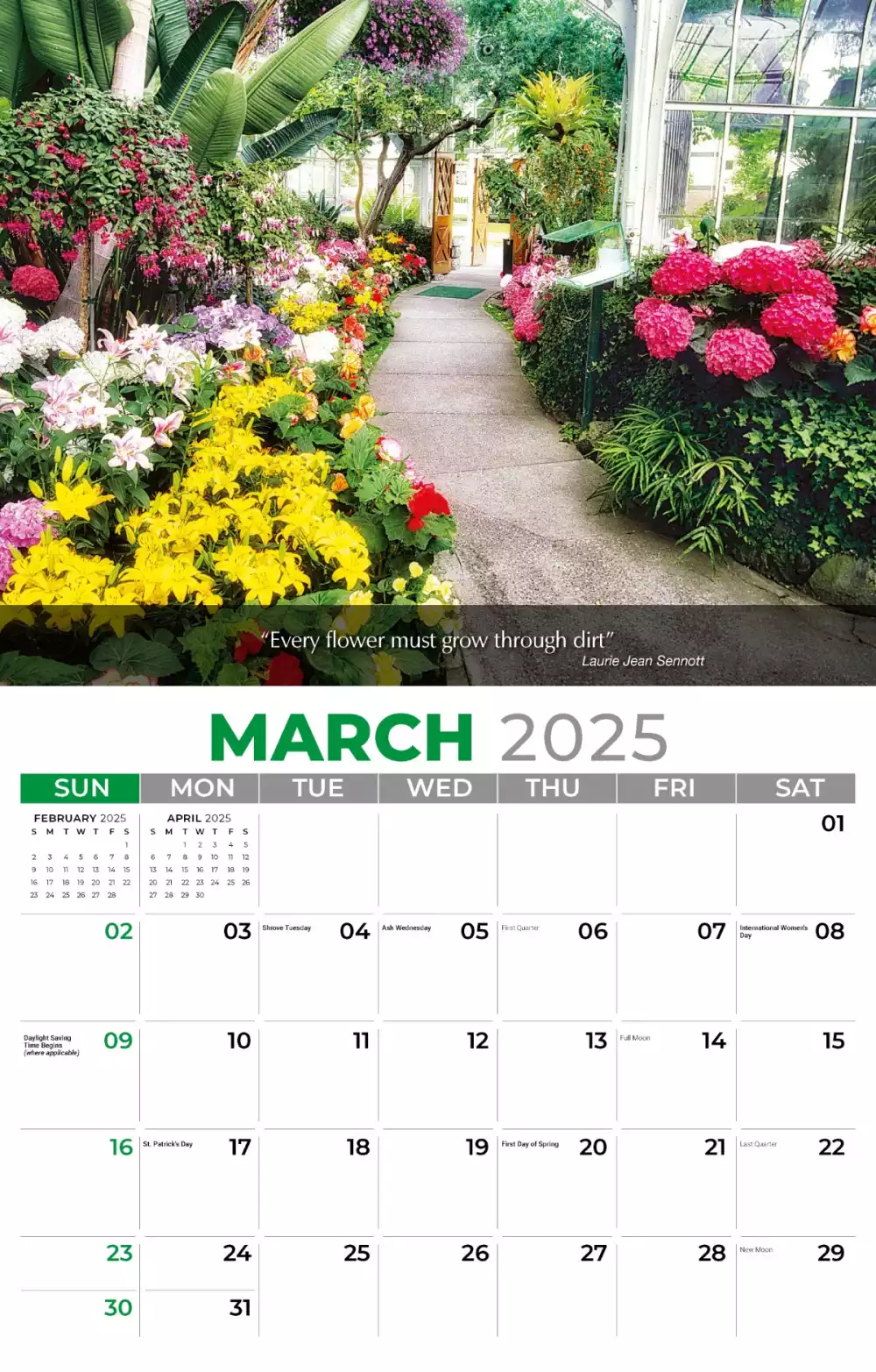 Calendrier mural Galleria 2025 Fleurs & Jardins