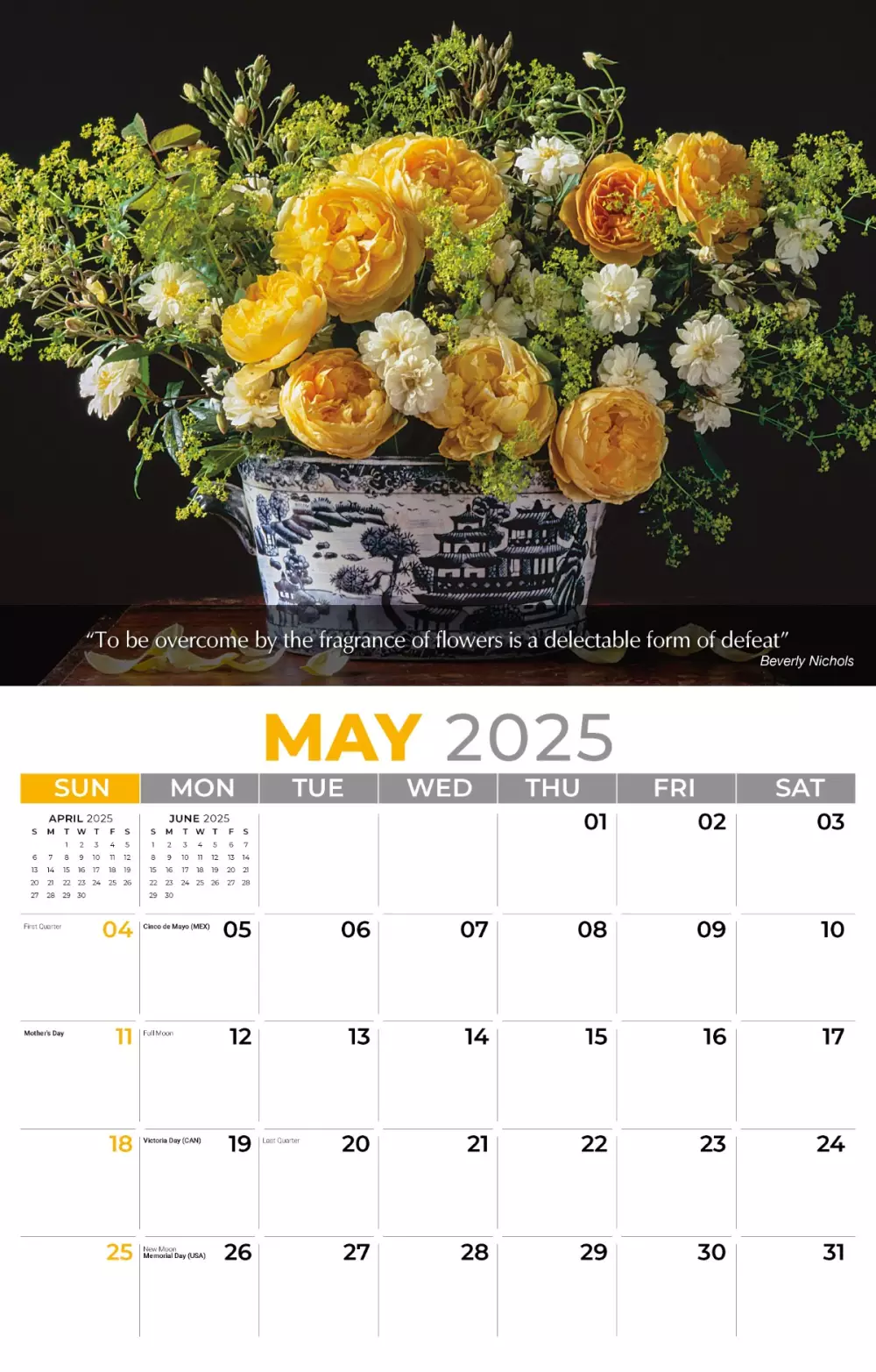 Calendrier mural Galleria 2025 Fleurs & Jardins
