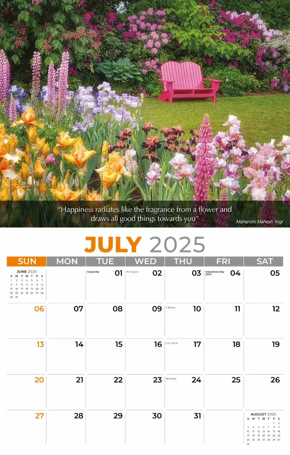 Calendrier mural Galleria 2025 Fleurs & Jardins