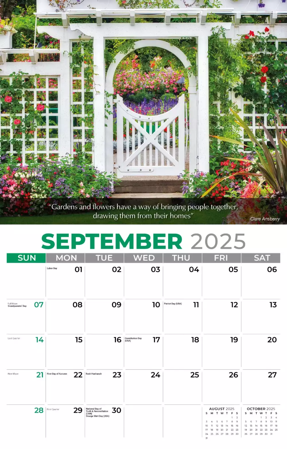 Calendrier mural Galleria 2025 Fleurs & Jardins