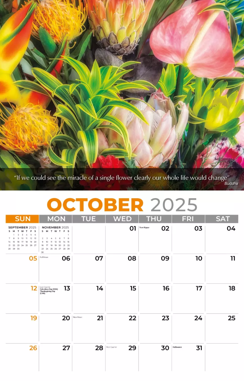 Calendrier mural Galleria 2025 Fleurs & Jardins