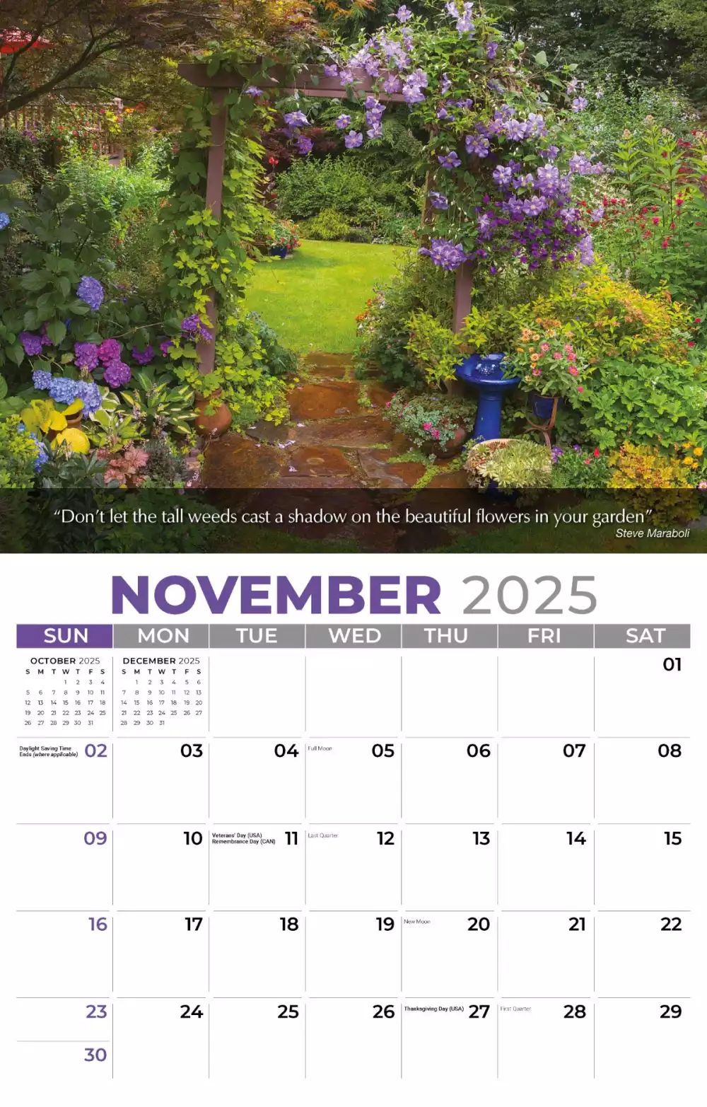 Calendrier mural Galleria 2025 Fleurs & Jardins
