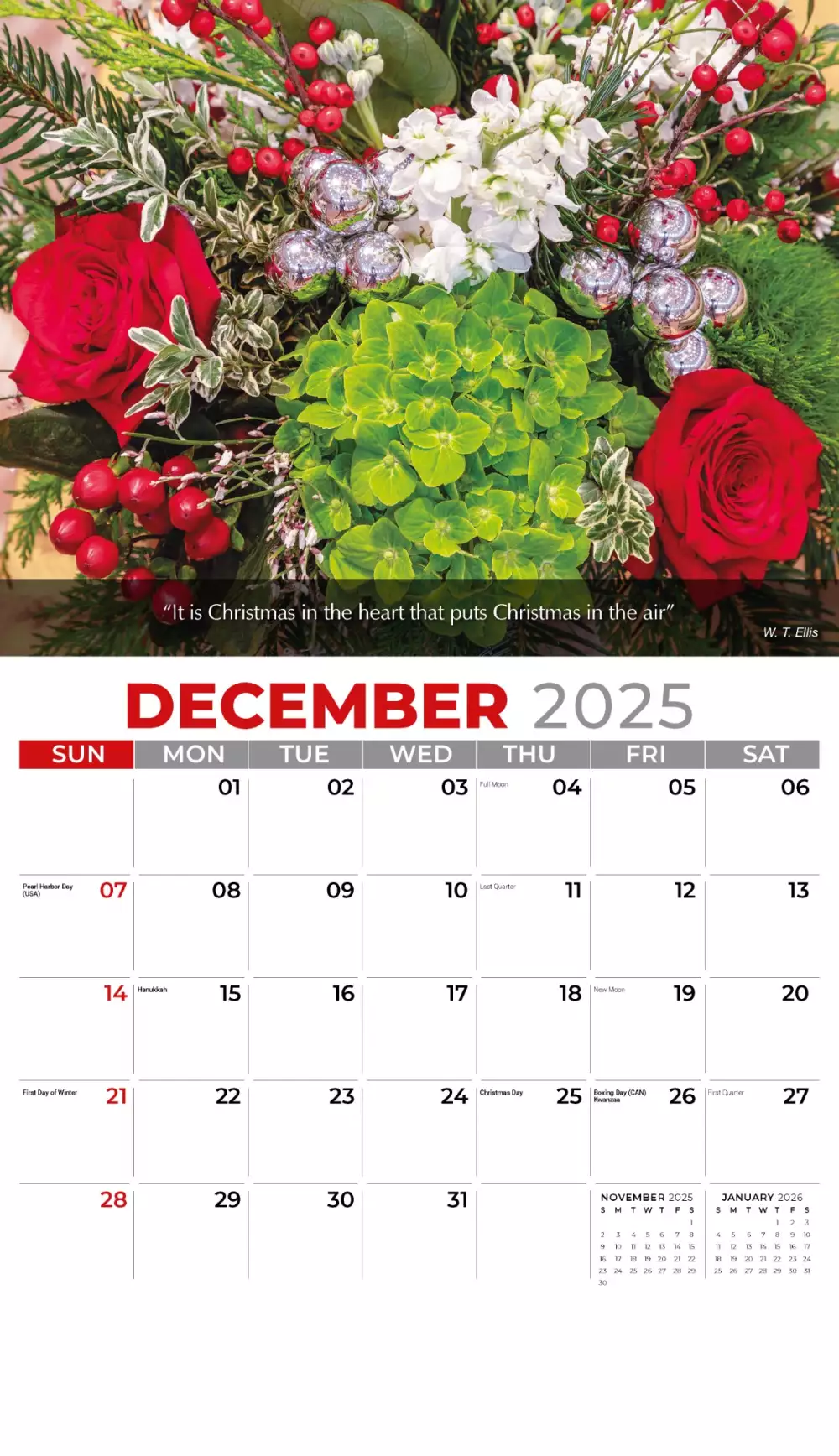 Calendrier mural Galleria 2025 Fleurs & Jardins