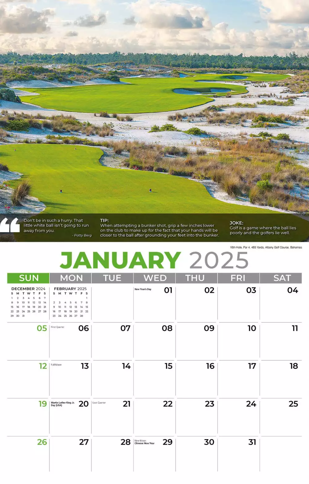 Calendrier mural Galleria 2025 Conseils de golf