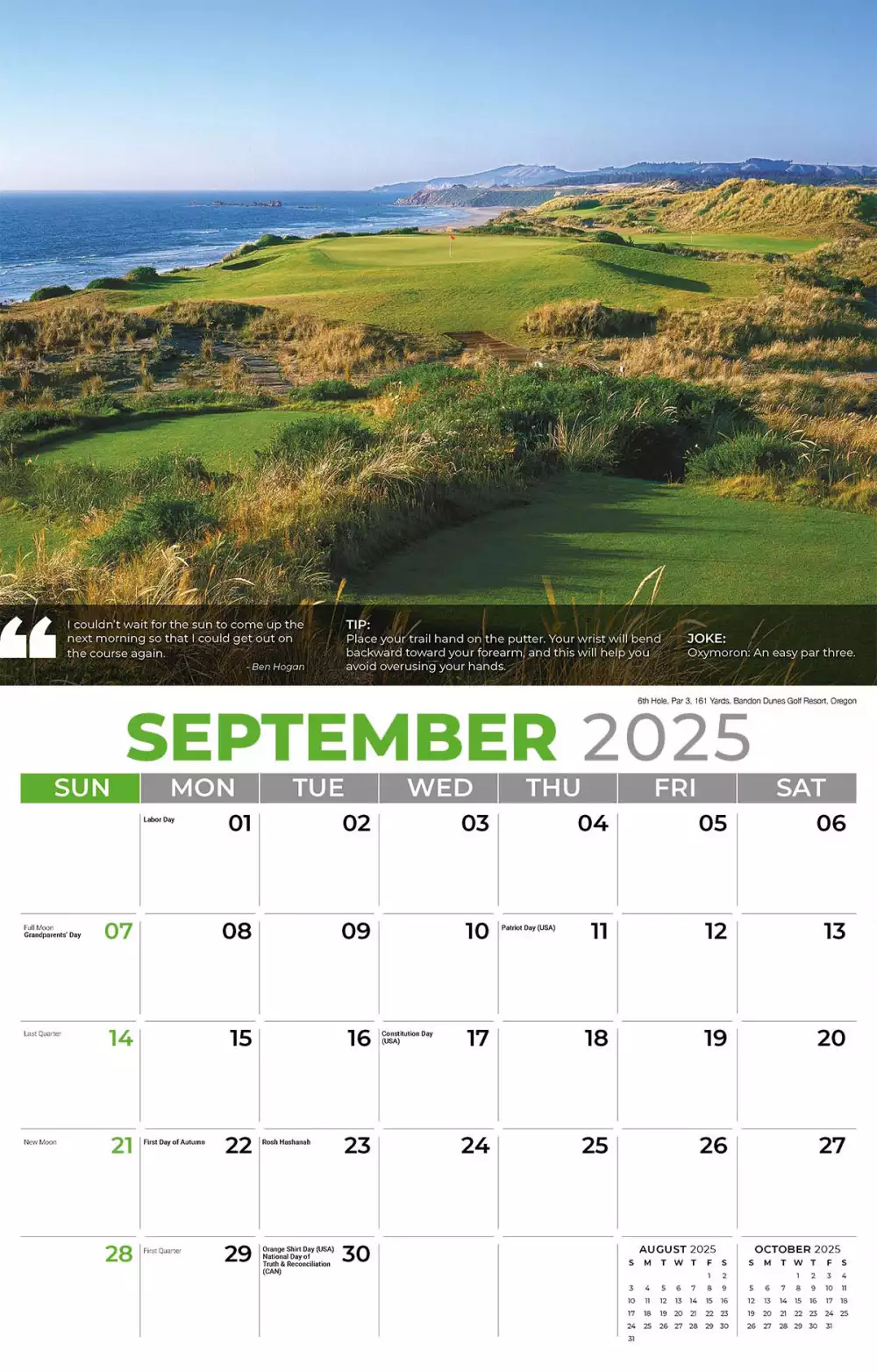 Calendrier mural Galleria 2025 Conseils de golf
