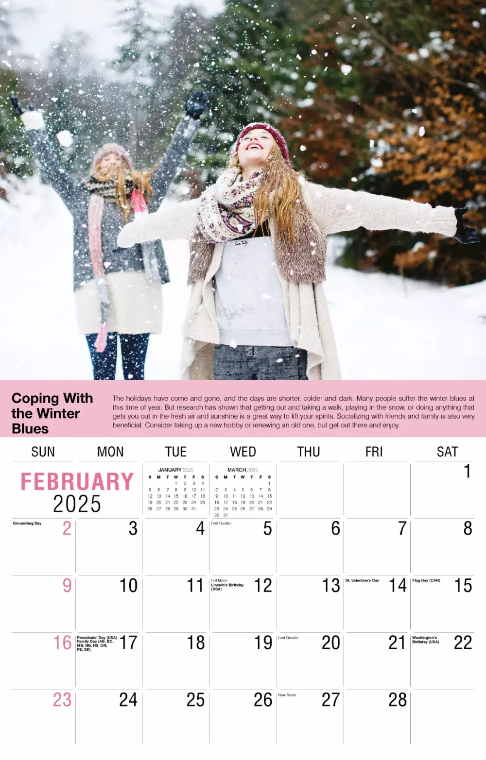 Calendrier mural Galleria 2025 Conseils de santé