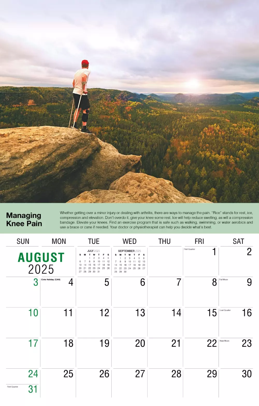 Calendrier mural Galleria 2025 Conseils de santé