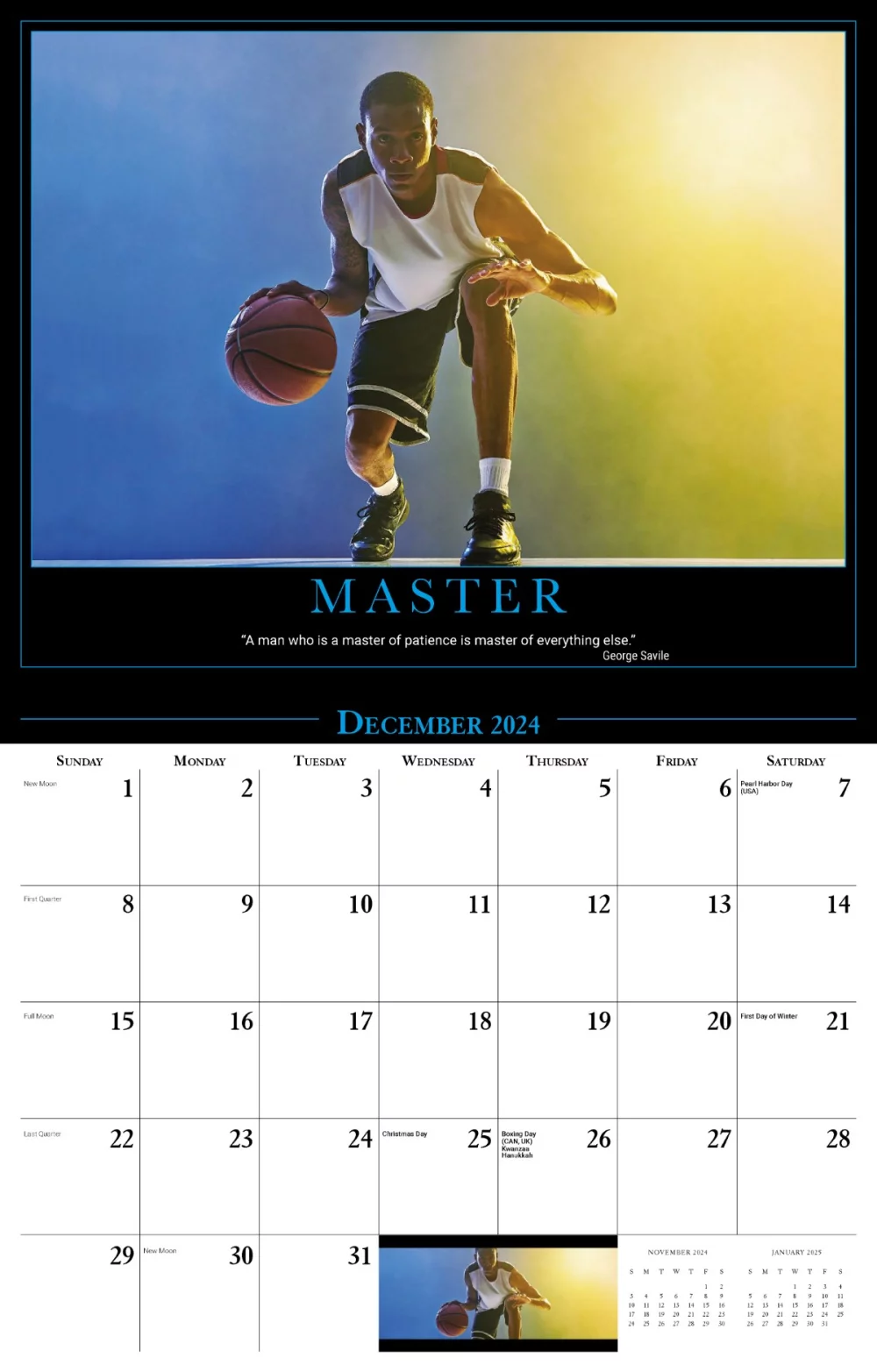 Calendrier mural Galleria 2025 Motivation