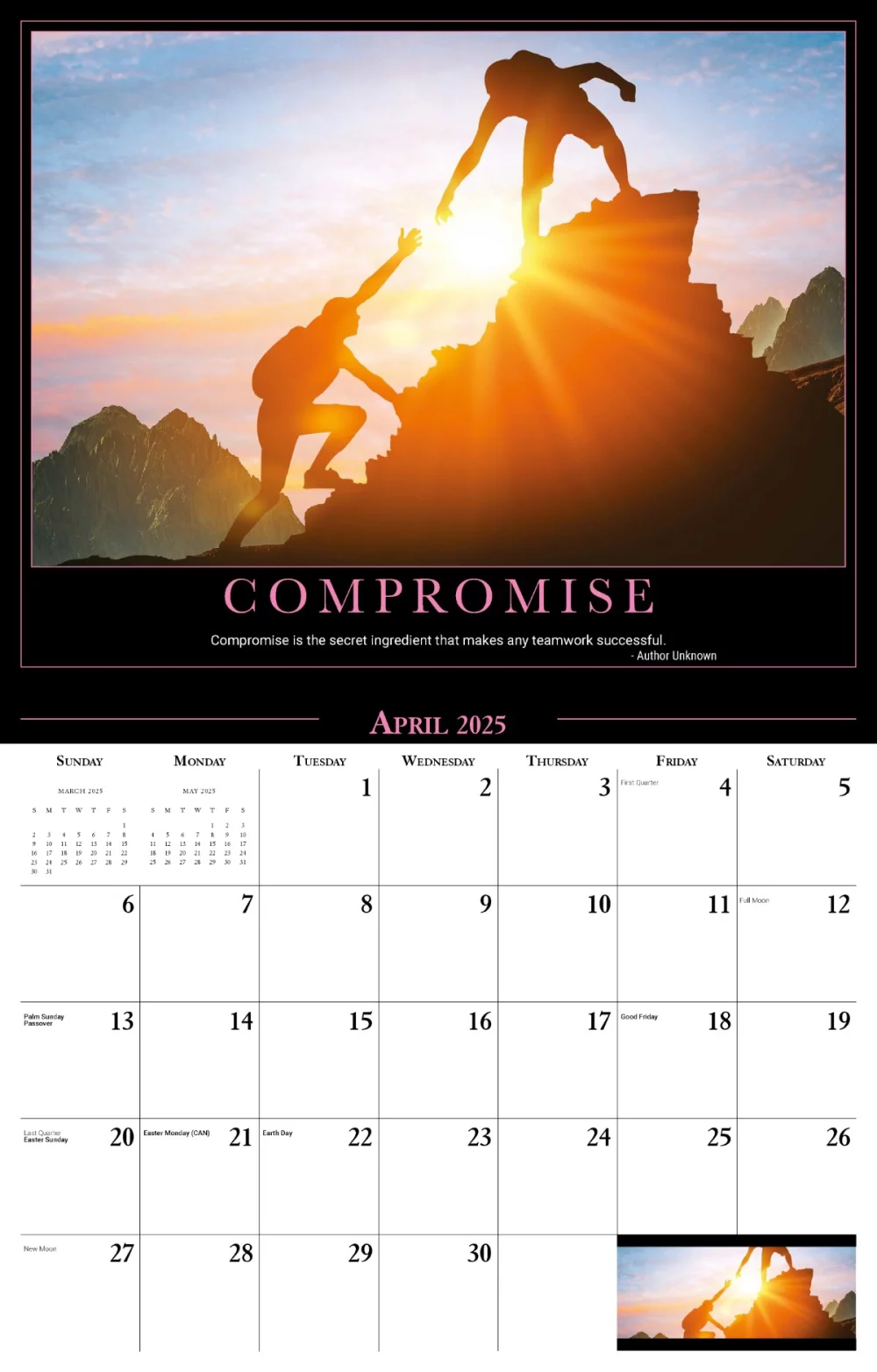 Calendrier mural Galleria 2025 Motivation