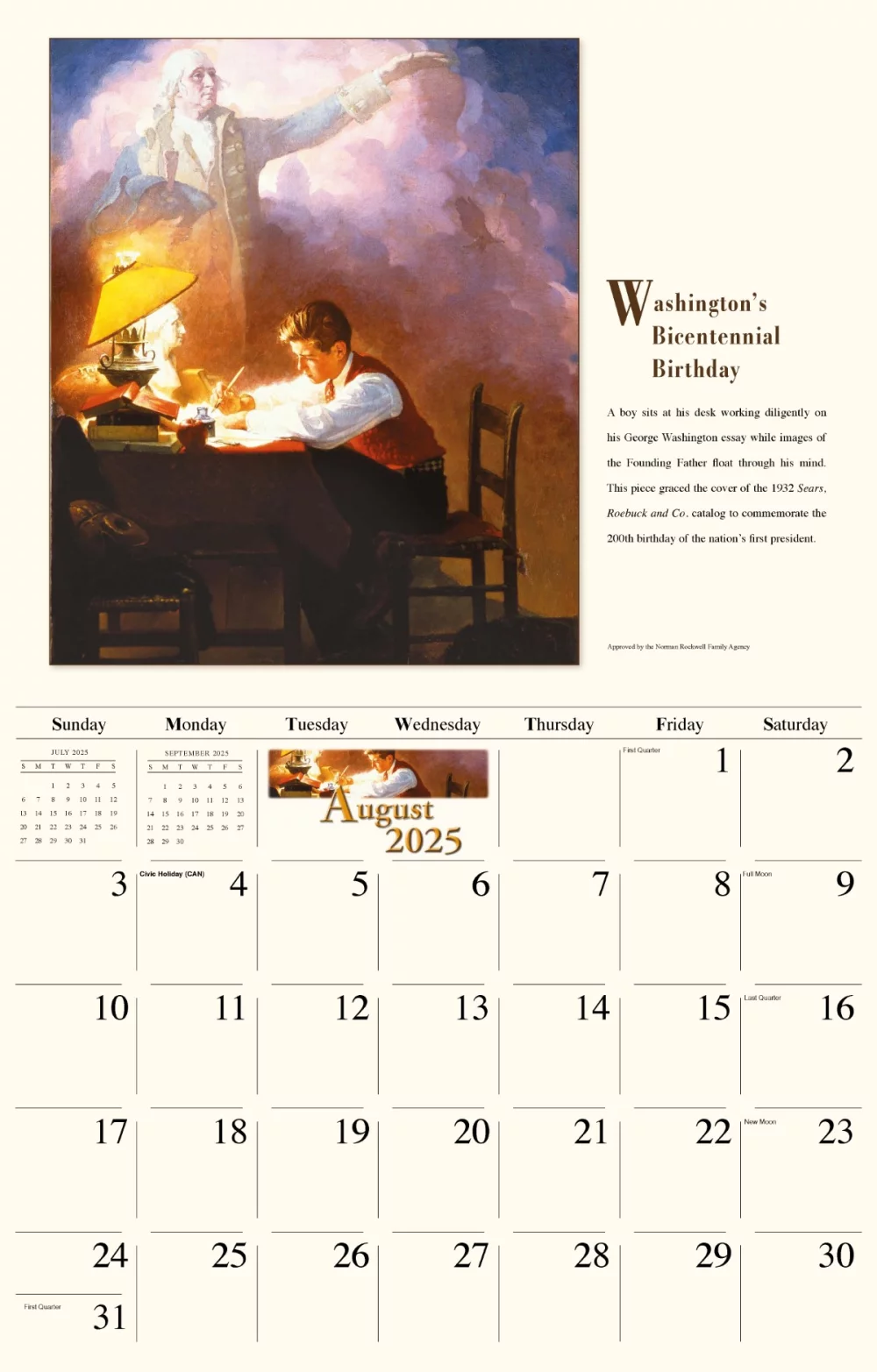 Calendrier mural Galleria 2025 Norman Rockwell