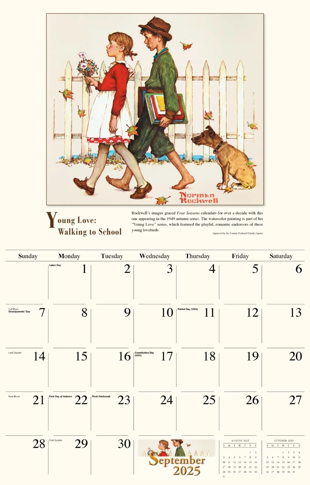 Calendrier mural Galleria 2025 Norman Rockwell