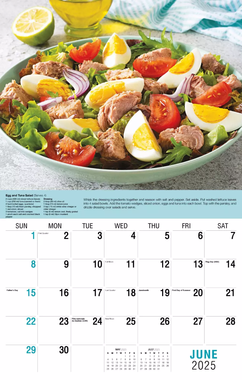 Calendrier mural Galleria 2025 Recettes