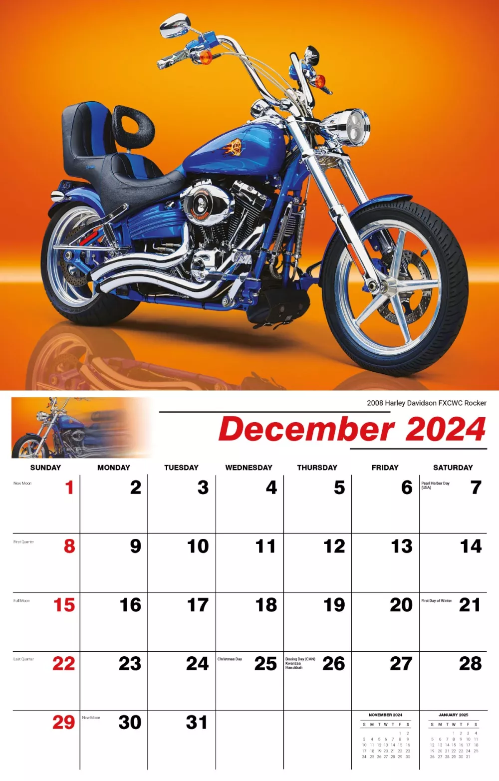 Calendrier mural Galleria 2025 Calendrier Mania Moto