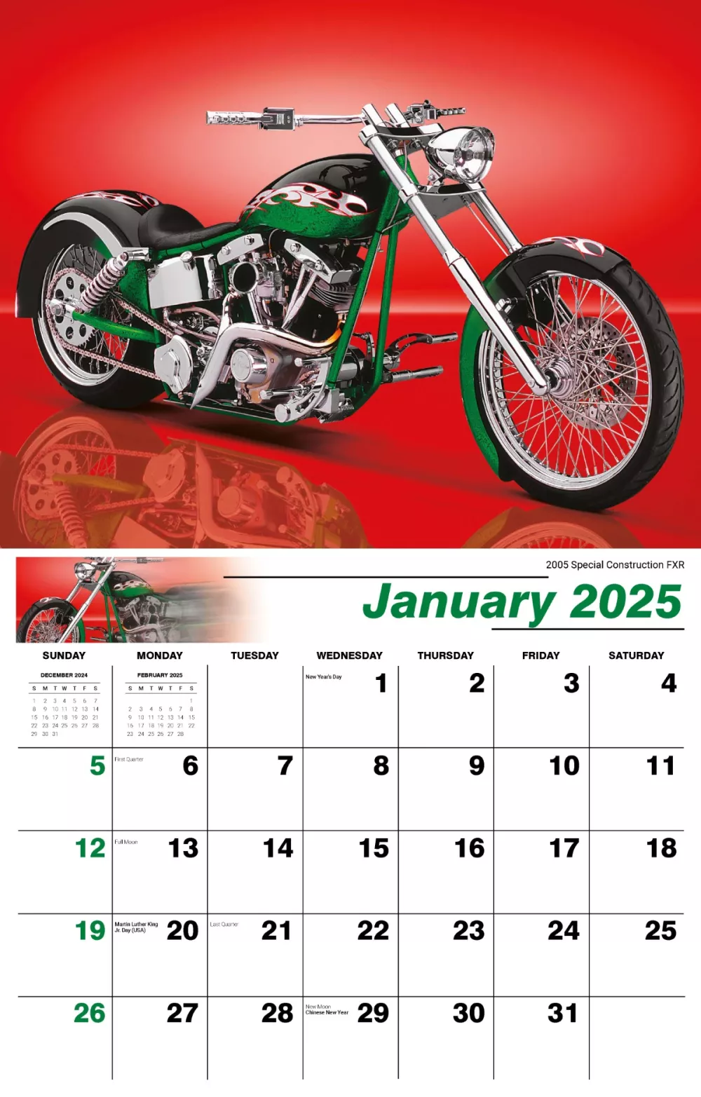 Calendrier mural Galleria 2025 Calendrier Mania Moto