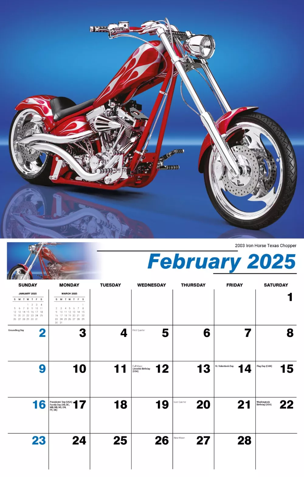 Calendrier mural Galleria 2025 Calendrier Mania Moto